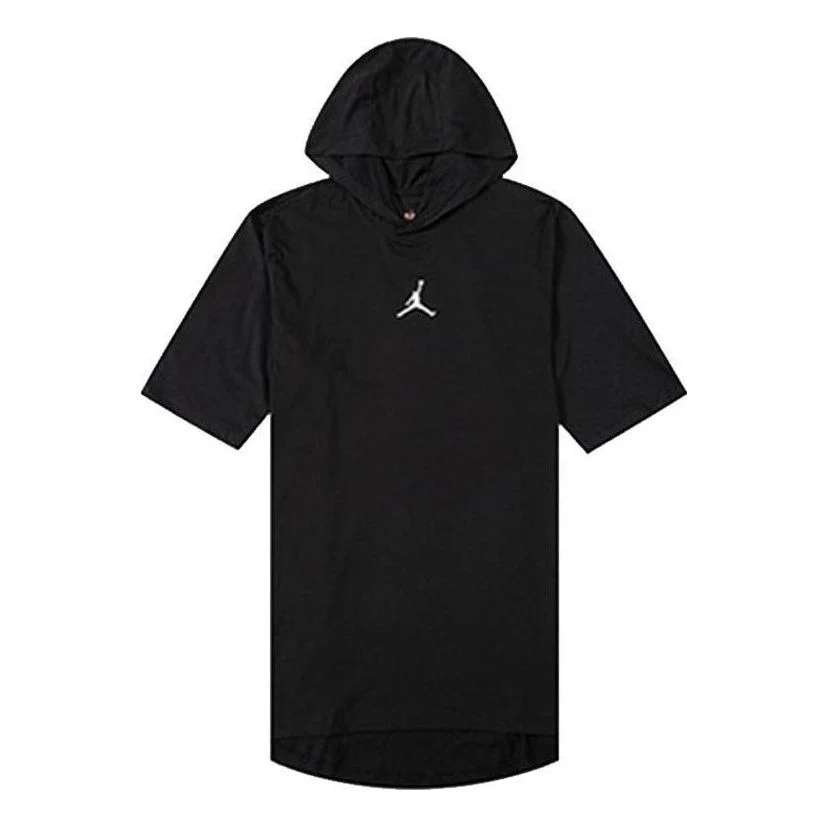 Air Jordan Athleisure Casual Sports Solid Color Hooded Short Sleeve T-Shirt 'Black' DA9872-010
