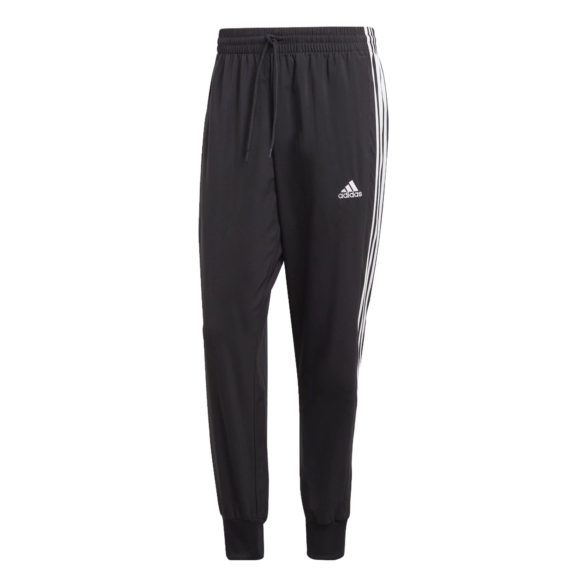 adidas AEROREADY Essentials Tapered Cuff Woven 3-Stripes Pants 'Black' IC0041