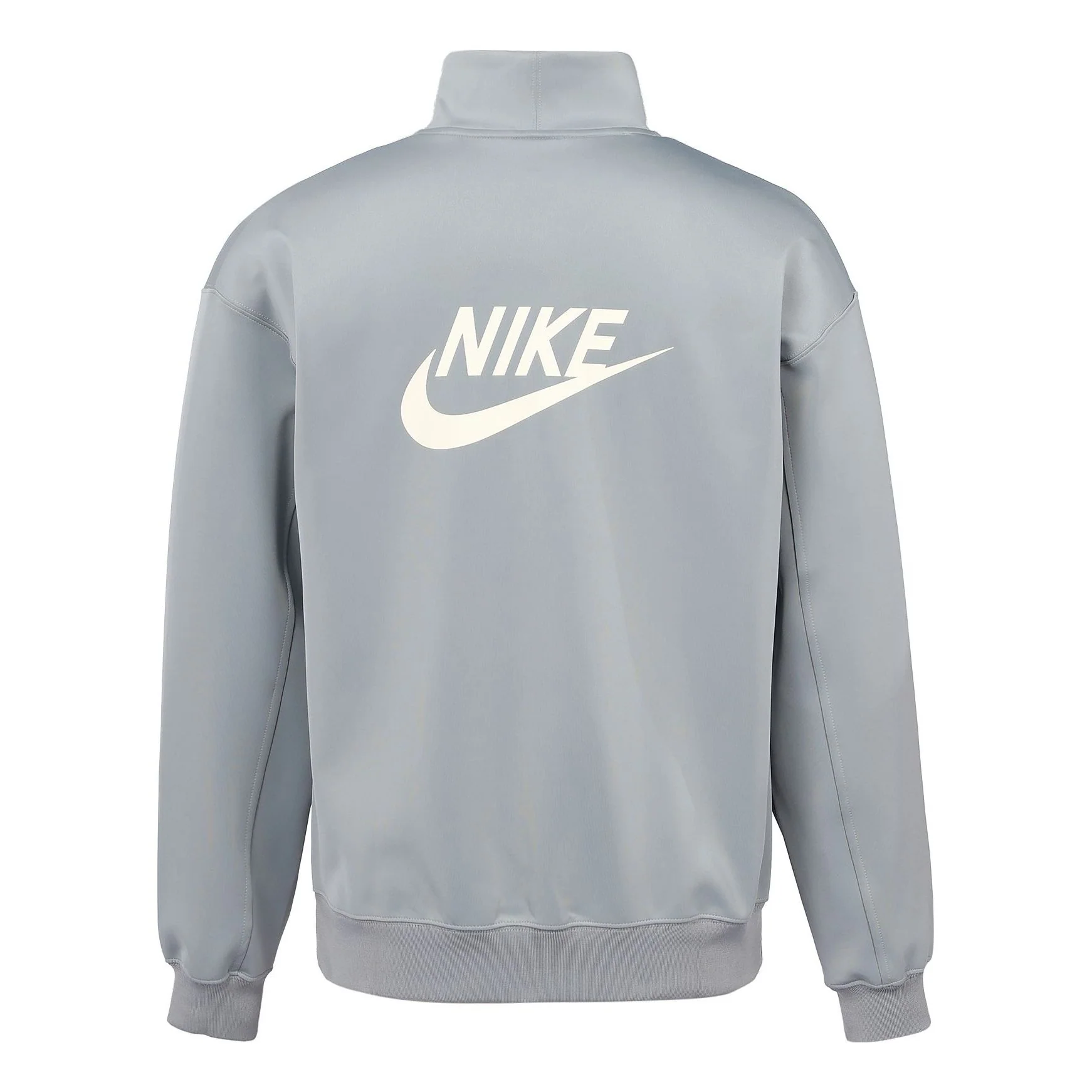 Men's Nike Back Alphabet Logo Printing Half Zipper Stand Collar Long Sleeves Jacket Milky Gray DQ4238-073