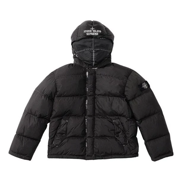 Supreme x Stone Island Painted Camo Crinkle Down Jacket 'Black' SUP-FW20-295