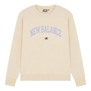New Balance Logo Printing Round Neck Pullover Couple Style Creamy White 5CC17083-BEI