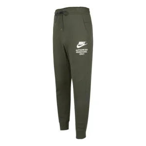 Men's Nike SS22 Logo Alphabet Printing Knit Bundle Feet Sports Pants/Trousers/Joggers Autumn Green DM6553-355