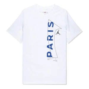 Air Jordan x Paris Saint-Germain Logo T-shirt 'White Game Royal' DM3092-100