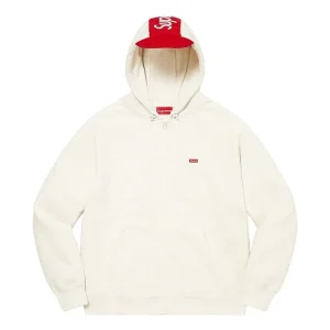 Supreme Brim Zip Up Hooded Sweatshirt 'White Red' SUP-FW22-814