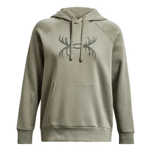 (WMNS) Under Armour Rival Fleece Antler Hoodie 'Light Green' 1380262-504