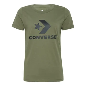 (WMNS) Converse Classic Logo Printing Short Sleeve Grass Green 10009152-A13