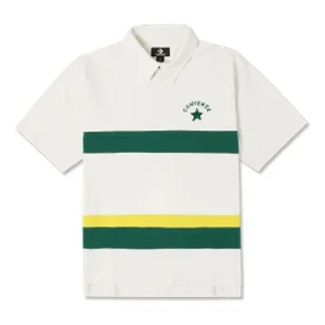 Converse Colorblock Logo Polo Shirt Asia Sizing 'White Green' 10024880-286