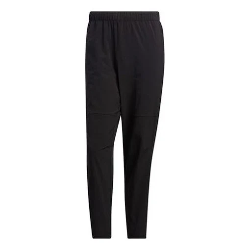 Men's adidas Solid Color Casual Woven Sports Pants/Trousers/Joggers Autumn Black HM2970