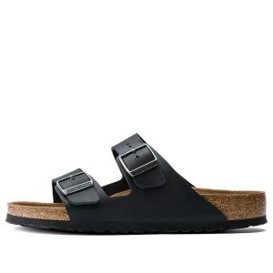 Birkenstock Arizona Oiled Nubuck Leather Narrow Fit Sandals 'Black' 752483