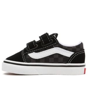 Vans Toddler Flame Logo Repeat Old Skool Velcro Low-Top Sneakers K Black/Yellow/Red VN000D3YABX