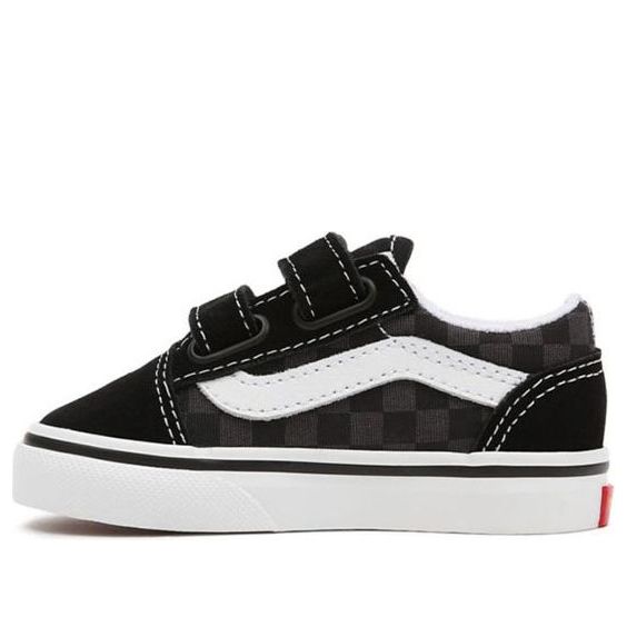 Vans Toddler Flame Logo Repeat Old Skool Velcro Low-Top Sneakers K Black/Yellow/Red VN000D3YABX