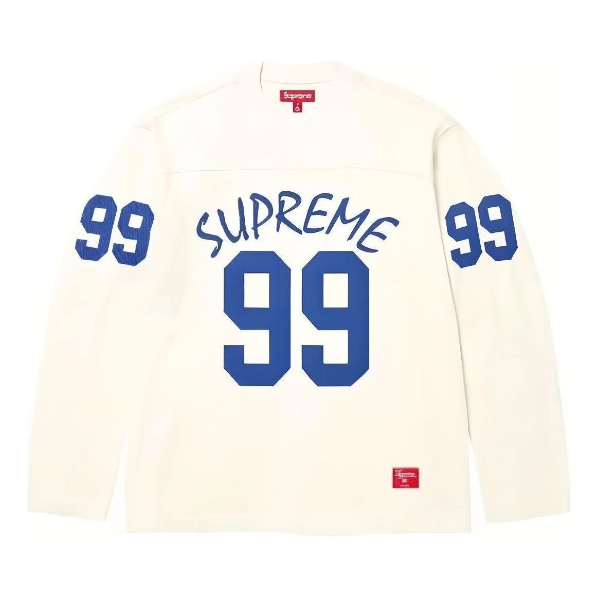 Supreme 99 L/S Football T-Shirt 'White Blue' SUP-SS24-015