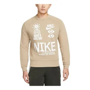 Nike NSW graphic printed crew neck sweatshirt 'Tan' DQ4170-247