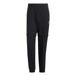Men's adidas neo SW 2N1 TP Woven Bundle Feet Detachable Sports Pants/Trousers/Joggers Black HC9734