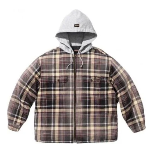 Supreme x Dickies FW23 Week9 Plaid Hooded Zip Up Shirt 'Brown' SUP-FW23-159