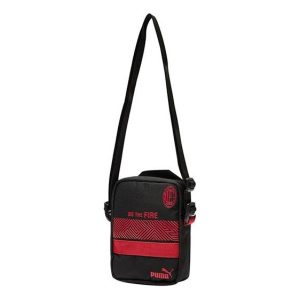 PUMA AC Milan Square Shoulder Bag 'Black Red' 07826705