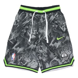 Nike NBA Brooklyn Nets Light Breathable Quick Dry Full Print Loose Basketball Shorts Black DJ4034-308