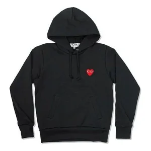 (WMNS) COMME des GARCONS PLAY No Zip Hoodie Red Heart Emblem 'Black' AZ-T173-051-1
