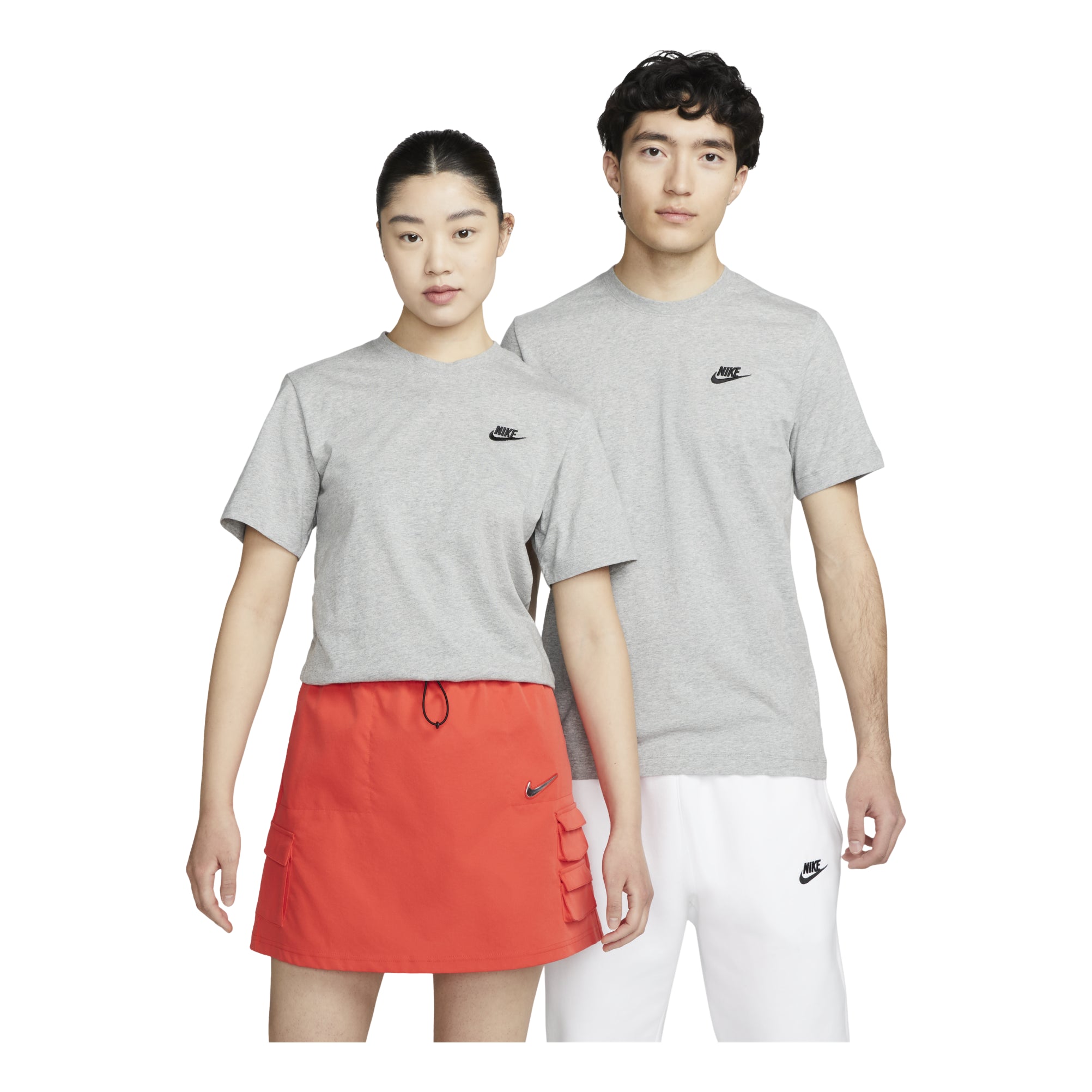 Men's Nike Embroidered Small Round Neck Short Sleeve Dark Grey T-Shirt AR4999-064