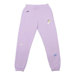 Men's Nike Multi-Color Embroidered Logo Sports Pants/Trousers/Joggers Purple DD4676-589