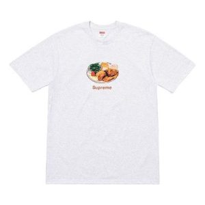 Supreme SS18 Chicken Dinner Tee Ash Grey Printing Short Sleeve Unisex Gray SUP-SS18-0121