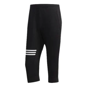 Men's adidas Ai Pnt 3 Dk Sports Running Stripe 3/ Knit Long Pants/Trousers Black DY8726