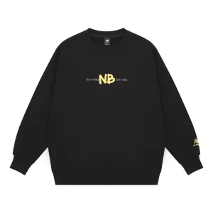 New Balance Men's New Balance Logo Printing Knit Sports Round Neck Pullover Black AMT13365-BK