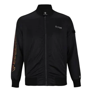 Converse Casual Sports Stand Collar Baseball Jacket Asia Sizing 'Black' 10007769-A01