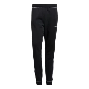 adidas originals Cntrst Stitch S Contrasting Colors Fleece Lined Stay Warm Bundle Feet Sports Pants Black GN3888