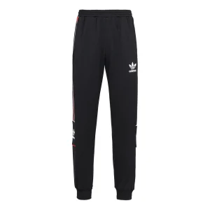 Men's adidas originals SS22 Manchester United Casual Stripe Printing Bundle Feet Sports Pants/Trousers/Joggers Black HP0453