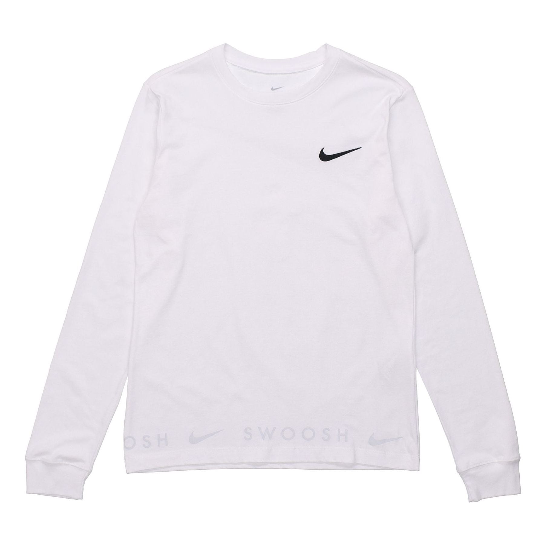 Nike Sportswear Back Logo Swoosh Crew-neck Long Sleeve 'White' DA0336-100