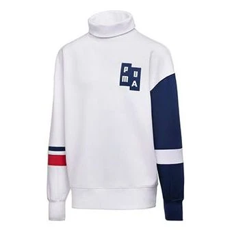 PUMA x ADER Crossover Turtleneck Contrasting Colors Pullover Couple Style White 576958-02
