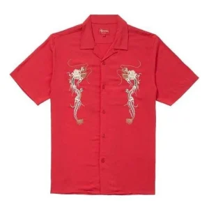 Supreme FW18 Dragon Rayon T-Shirt 'Red' SUP-FW18-725