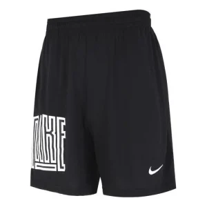 Men's Nike As Nk Df 8in Short Asym Str5 Alphabet Athleisure Casual Sports Woven Shorts Black DH7165-011