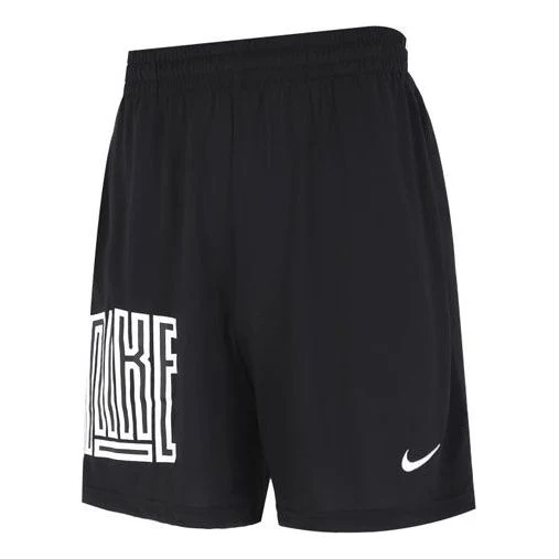 Men's Nike As Nk Df 8in Short Asym Str5 Alphabet Athleisure Casual Sports Woven Shorts Black DH7165-011