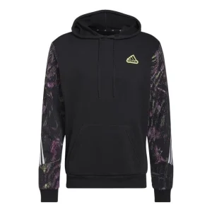 adidas Logo hooded Long Sleeves Couple Style Black HU0255