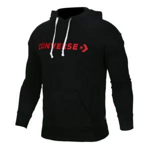 (WMNS) Converse Wordmark Big Logo Hoodie Asia Sizing 'Black' 10007113-A01