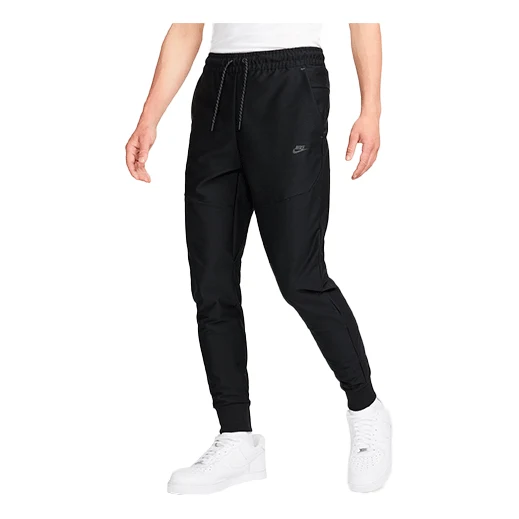 Men's Nike Elastic Waistband Lacing Bundle Feet Sports Pants/Trousers/Joggers Black DD6599-010