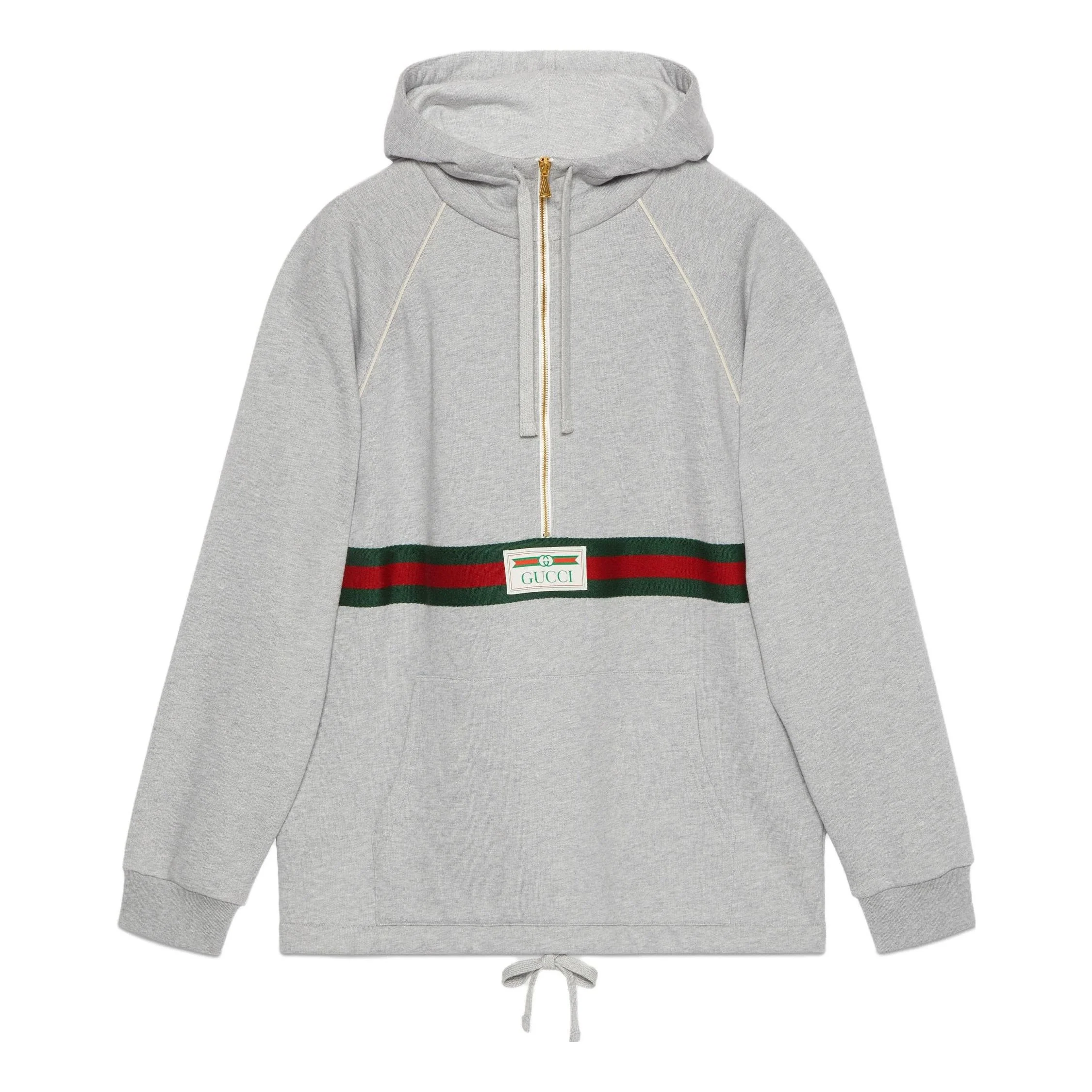 Gucci Cotton Half Zip Hoodie 'Grey' 645320-XJF63-1148