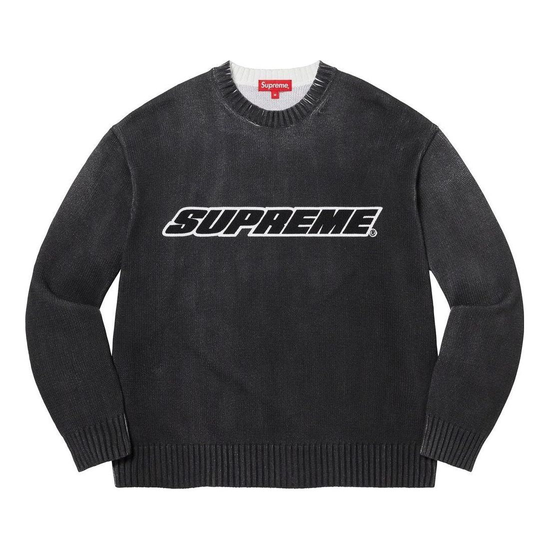Supreme SS23 Week 2 Printed Washed Sweater 'Black' SUP-SS23-063