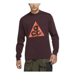 Men's Nike x ACG Round Neck Long Sleeves Red T-Shirt DC4080-643