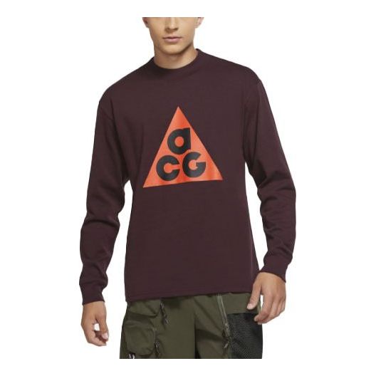 Men's Nike x ACG Round Neck Long Sleeves Red T-Shirt DC4080-643