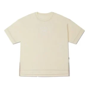 (WMNS) Converse Contrast Stitch Slit Logo T-Shirt Asia Sizing 'Beige' 10025874-A02