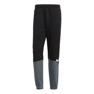 adidas originals logo Splicing Bundle Feet Sports Pants Black GN3445