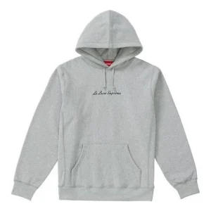 Supreme Le Luxe Hooded Sweatshirt 'Grey Black' SUP-SS19-315