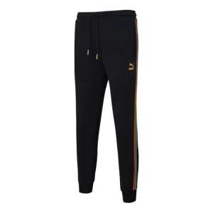 PUMA Tailored For Sport Unity Track Pants 'Black Orange' 599290-01