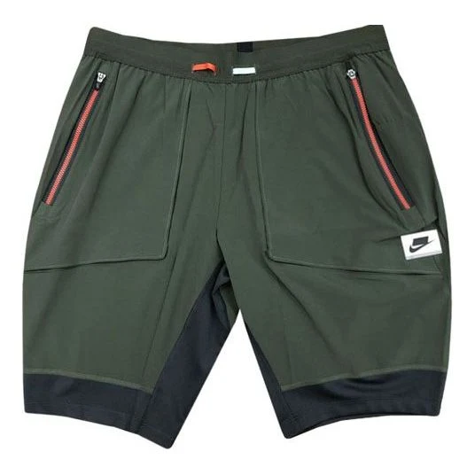 Men's Nike Hybrid Splicing Quick Dry Breathable Sports Shorts Green BV5587-355