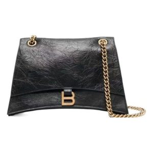 (WMNS) Balenciaga Crush Medium Chain Bag 'Black' 716393210IT1000