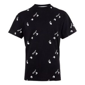 Off-White Logo Printing Short Sleeve Loose Fit Black OMAA038R21JER0101001