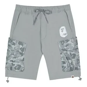 New Balance x A Bathing Ape Relaxed Fit Shorts Asia Sizing 'Grey White' BASP6000-GYX